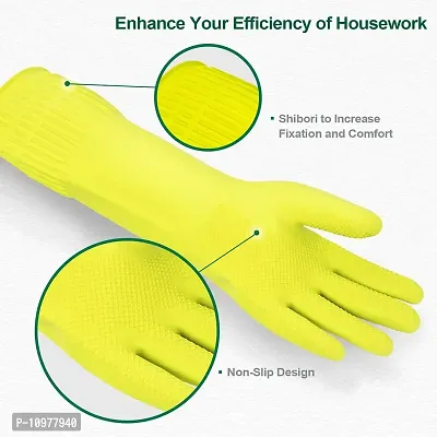 Long Slevees Rubber Washable Reuseble Hand Garden Kitchen Bathroom Toilet Cleaning Gloves GL-24