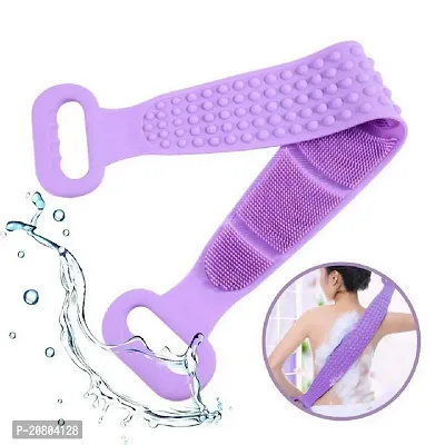 Silicone Bath Body Back Scrubber for Shower, 30 Inches Long Scrubber Belt, Deep Clean And Exfoliating Silicone body shower brush, Double Side Strap, Spa Massage B-42