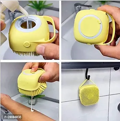 Pet Grooming Bath Massage Brush with Soap and Shampoo Dispenser Soft Silicone Bristle for Long Short Haired Dogs Cats Shower B-74-thumb3
