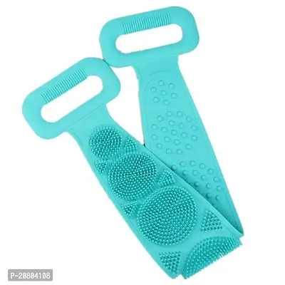 Silicone Bath Body Back Scrubber for Shower, 30 Inches Long Scrubber Belt, Deep Clean And Exfoliating Silicone body shower brush, Double Side Strap, Spa Massage B-24