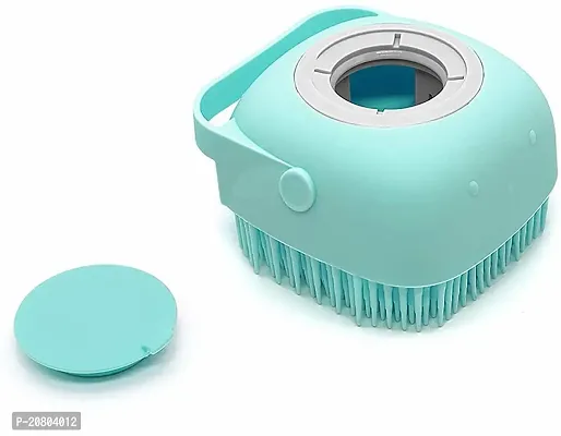 Pet Grooming Bath Massage Brush with Soap and Shampoo Dispenser Soft Silicone Bristle for Long Short Haired Dogs Cats Shower B-53-thumb0