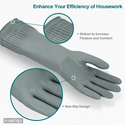 Long Slevees Rubber Washable Reuseble Hand Garden Kitchen Bathroom Toilet Cleaning Gloves GL-11-thumb5