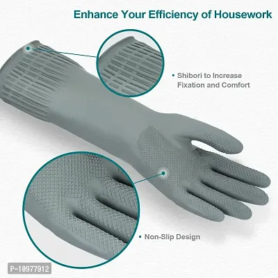 Long Slevees Rubber Washable Reuseble Hand Garden Kitchen Bathroom Toilet Cleaning Gloves GL-4-thumb5