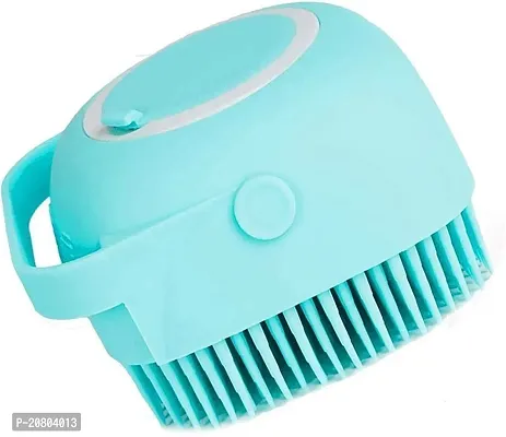 Pet Grooming Bath Massage Brush with Soap and Shampoo Dispenser Soft Silicone Bristle for Long Short Haired Dogs Cats Shower B-54