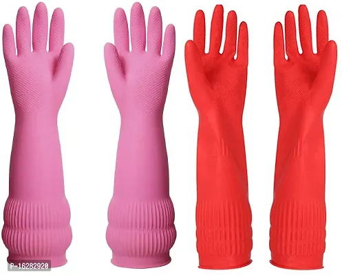 14Inch Long Slevee Hand Safety For Skin And Health Garding Garden Cleaning Washing Reusable Washable Natural Rubber Hand Glove Pack Of 2