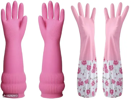 14Inch Long Slevee Hand Safety For Skin And Health Garding Garden Cleaning Washing Reusable Washable Natural Rubber Hand Glove Pack Of 2