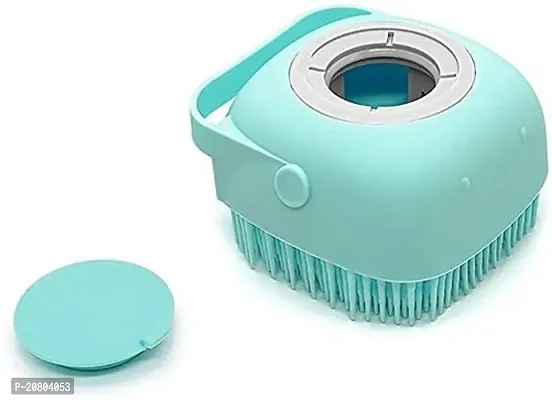 Pet Grooming Bath Massage Brush with Soap and Shampoo Dispenser Soft Silicone Bristle for Long Short Haired Dogs Cats Shower B-77-thumb0