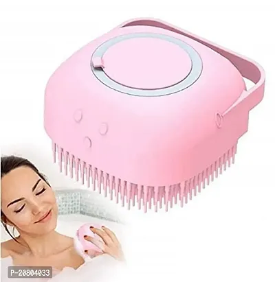 Pet Grooming Bath Massage Brush with Soap and Shampoo Dispenser Soft Silicone Bristle for Long Short Haired Dogs Cats Shower B-72-thumb0