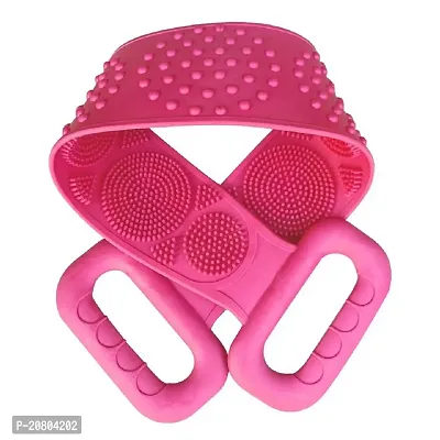 Silicone Bath Body Back Scrubber for Shower, 30 Inches Long Scrubber Belt, Deep Clean And Exfoliating Silicone body shower brush, Double Side Strap, Spa Massage B-105