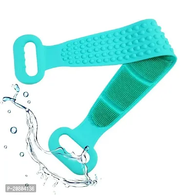 Silicone Bath Body Back Scrubber for Shower, 30 Inches Long Scrubber Belt, Deep Clean And Exfoliating Silicone body shower brush, Double Side Strap, Spa Massage B-49-thumb0