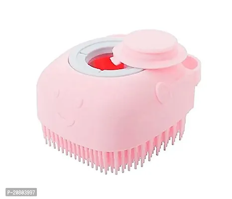 Pet Grooming Bath Massage Brush with Soap and Shampoo Dispenser Soft Silicone Bristle for Long Short Haired Dogs Cats Shower B-43-thumb0