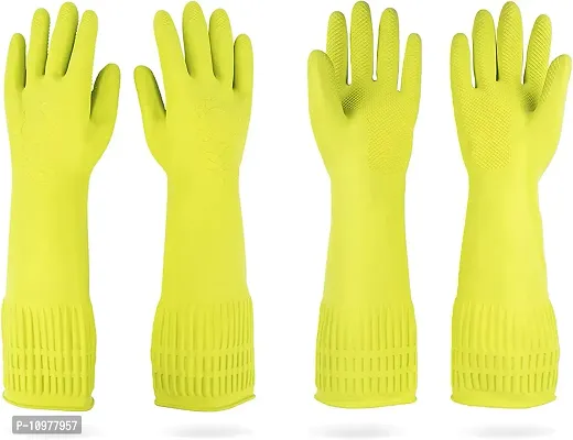 Long Slevees Rubber Washable Reuseble Hand Garden Kitchen Bathroom Toilet Cleaning Gloves GL-34