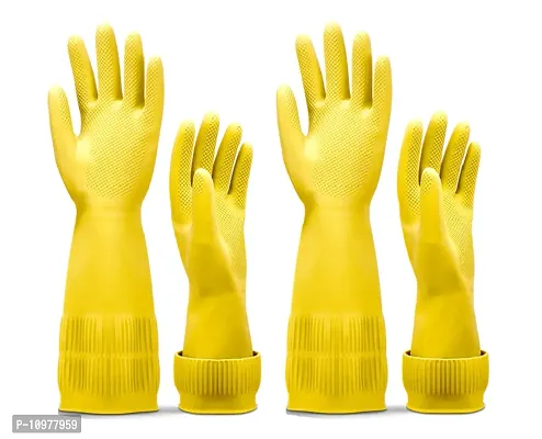 Long Slevees Rubber Washable Reuseble Hand Garden Kitchen Bathroom Toilet Cleaning Gloves GL-35