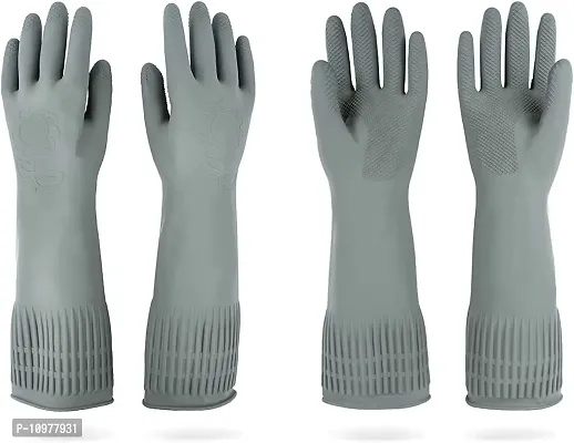 Long Slevees Rubber Washable Reuseble Hand Garden Kitchen Bathroom Toilet Cleaning Gloves GL-15