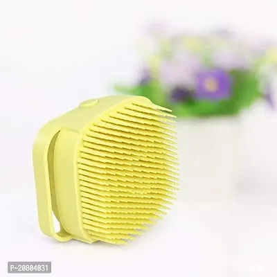 Pet Grooming Bath Massage Brush with Soap and Shampoo Dispenser Soft Silicone Bristle for Long Short Haired Dogs Cats Shower B-70