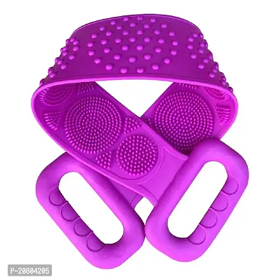 Silicone Bath Body Back Scrubber for Shower, 30 Inches Long Scrubber Belt, Deep Clean And Exfoliating Silicone body shower brush, Double Side Strap, Spa Massage B-108