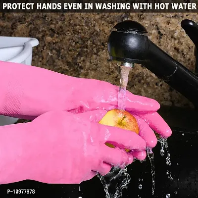 Long Slevees Rubber Washable Reuseble Hand Garden Kitchen Bathroom Toilet Cleaning Gloves GL-50