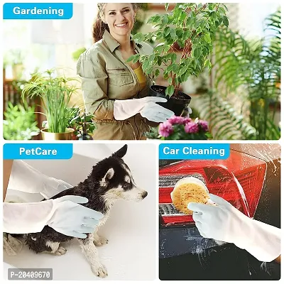 Natural Rubber Dish Washing Cleaning Safety Hand Gloves