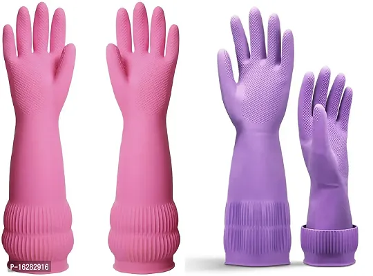 14Inch Long Slevee Hand Safety For Skin And Health Garding Garden Cleaning Washing Reusable Washable Natural Rubber Hand Glove Pack Of 2