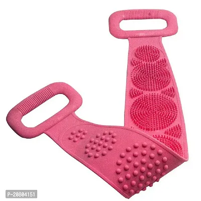 Silicone Bath Body Back Scrubber for Shower, 30 Inches Long Scrubber Belt, Deep Clean And Exfoliating Silicone body shower brush, Double Side Strap, Spa Massage B-61-thumb0