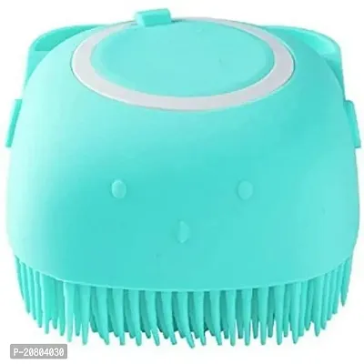 Pet Grooming Bath Massage Brush with Soap and Shampoo Dispenser Soft Silicone Bristle for Long Short Haired Dogs Cats Shower B-69