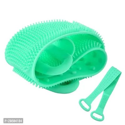 Silicone Bath Body Back Scrubber for Shower, 30 Inches Long Scrubber Belt, Deep Clean And Exfoliating Silicone body shower brush, Double Side Strap, Spa Massage B-21