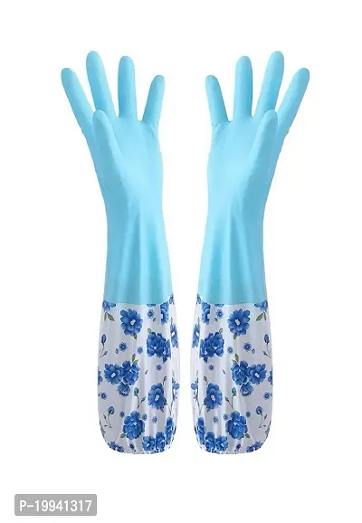 Rubber Dishwashing Glove Kitchen Cleaning Gloves Get free Cleaning Cloth Reusable Household Medium Waterblock Gloves for Washing Dish, House, Bathroom, Gardening, Laundry, Pet Care,Garden Work,Indrust
