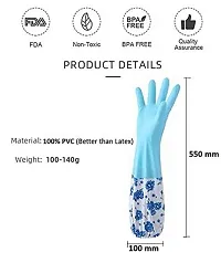 Rubber Dishwashing Glove Kitchen Cleaning Gloves Get free Cleaning Cloth Reusable Household Medium Waterblock Gloves for Washing Dish, House, Bathroom, Gardening, Laundry, Pet Care,Garden Work,Indrust-thumb2