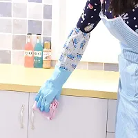 Reusable Rubber Latex PVC Flock lined Long Elbow Hand Gloves Safety Kitchen Wet and Dry Glove-thumb3