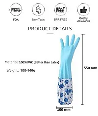 Reusable Rubber Latex PVC Flock lined Long Elbow Hand Gloves Safety Kitchen Wet and Dry Glove-thumb4