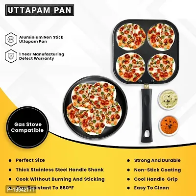 Coating Uthappam Maker/Appam Patra Premium Non-Stick Mini Uttapam Pan / Pancake Pan , Multi Snack Maker 4 in 1 Pancake Pan 19 cm diameter 1 L capacity-thumb4