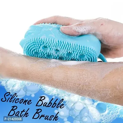 Silicone Bubble Bath Brush Soft Rubbing Massage Body Cleaner Silicone Shower Sponge Double Sided Rubber Scrubber Exfoliating Massage Silicone Loofah for Kids Women  Men-thumb2