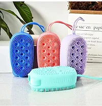 Silicone Bubble Bath Brush, Soft Rubbing Massage Body Cleaner, Silicone Shower Sponge, Double Sided Rubber Scrubber, Exfoliating Massage Silicone Loofah for Kids, Women  Men-thumb2