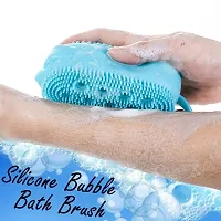 Silicone Bubble Bath Brush, Soft Rubbing Massage Body Cleaner, Silicone Shower Sponge, Double Sided Rubber Scrubber, Exfoliating Massage Silicone Loofah for Kids, Women  Men-thumb3