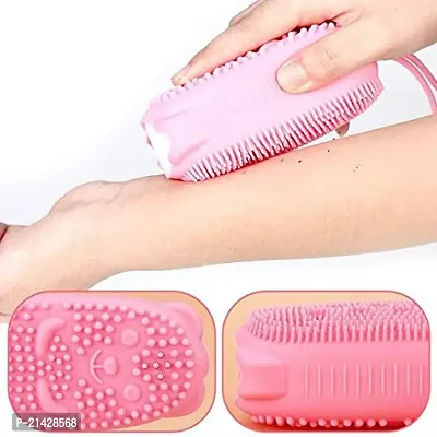 Silicone Bubble Bath Brush, Soft Rubbing Massage Body Cleaner, Silicone Shower Sponge, Double Sided Rubber Scrubber, Exfoliating Massage Silicone Loofah for Kids, Women  Men-thumb3