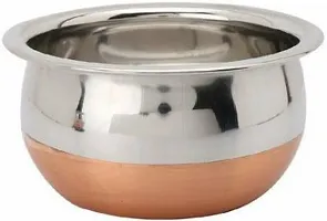 Useful Bowls Stainless Steel Handi with Copper Bottom Cookware Set- 4 Pieces-thumb2