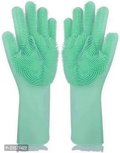 Dishwashing Kitchen Cleaning Silicone Gloves-thumb0