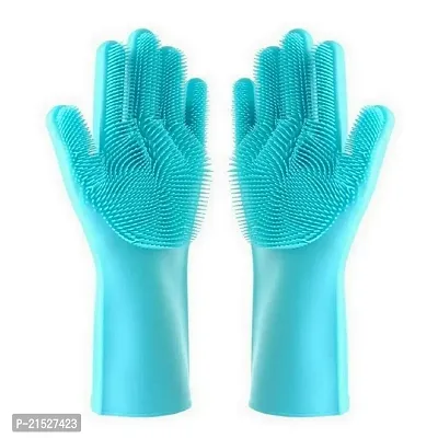 Dishwashing Kitchen Cleaning Silicone Gloves-thumb0
