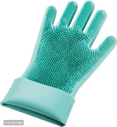 Dishwashing Kitchen Cleaning Silicone Gloves-thumb0