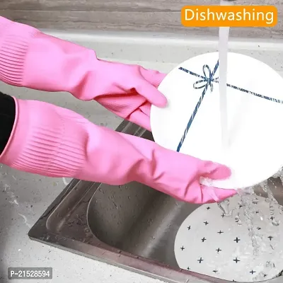 14 Inch Elbow Length Dishwashing Reusable Washable Rubber Long Slevess Kitchen Bathrrom Toilet Car Bike Pet Care Animals Cleaning Hand Gloves-thumb0
