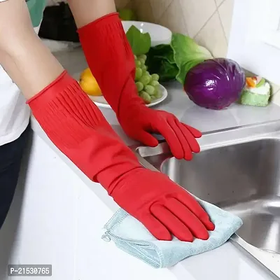 14 inch Elbow Long Length Natural Rubber Kitchen Bathroom Toilet Platform Dishwashing Cloth Pet Care Hand Safety Cleaning Gloves-thumb0