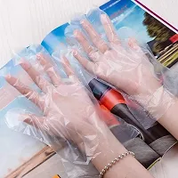 Disposable Hand Gloves Pack of 100 | Transparent  Disposable Gloves | Universal Size Gloves | For Gardening, Cleaning and Public Areas-thumb1