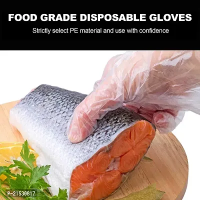 Disposable Hand Gloves Pack of 100 | Transparent  Disposable Gloves | Universal Size Gloves | For Gardening, Cleaning and Public Areas-thumb5