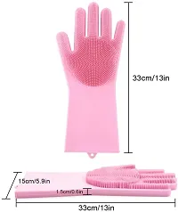 Silicon Dish Washing Kitchen Platform Hand Cleaning Gloves-thumb3