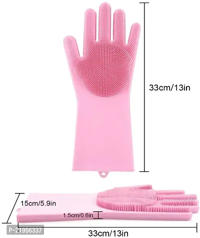 Silicon Dish Washing Kitchen Platform Hand Cleaning Gloves-thumb4