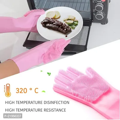 Silicon Dish Washing Kitchen Platform Hand Cleaning Gloves-thumb3