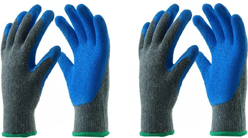 Reusable Nitrile Coated Nylon Cotton Safety Gloves For Men Industrial - Gardening Gloves - Hand Gloves For Men - Industrial Gloves - Working Gloves For Men Cut-resistant Work Gloves Pack Of 2 Pair