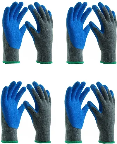 Reusable Nitrile Coated Nylon Cotton Safety Gloves For Men Industrial - Gardening Gloves - Hand Gloves For Men - Industrial Gloves - Working Gloves For Men Cut-resistant Work Gloves Pack Of 4 Pair