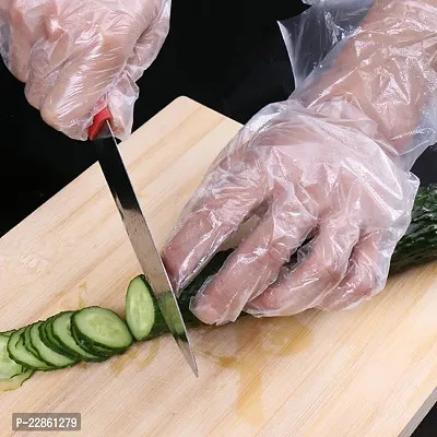 Plastic Transparent Hand Gloves for Kitchen, Restaurant, Cooking, House Cleaning, Hair Coloring, Food Serving Polypropylene Examinati-thumb0