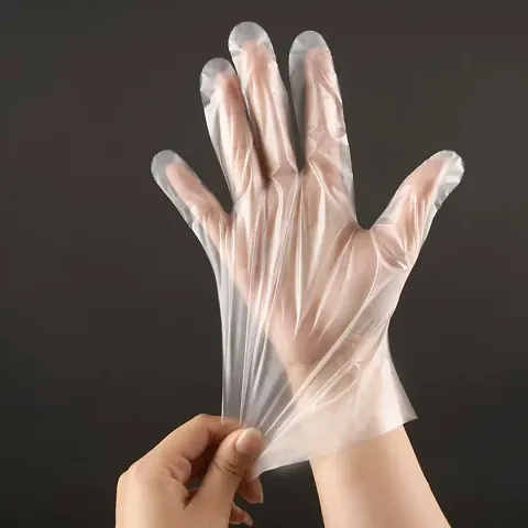 transparent plastic gloves / Clear plastic gloves / Hand Gloves / Transparent gloves / Hand Cleaning gloves / gloves / Transparent glove- 400 Pcs Poly Plastic Gloves